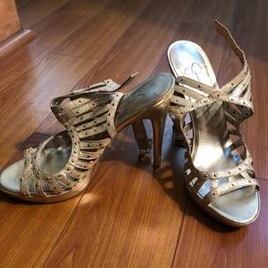 Gold Jessica Simpson heels
